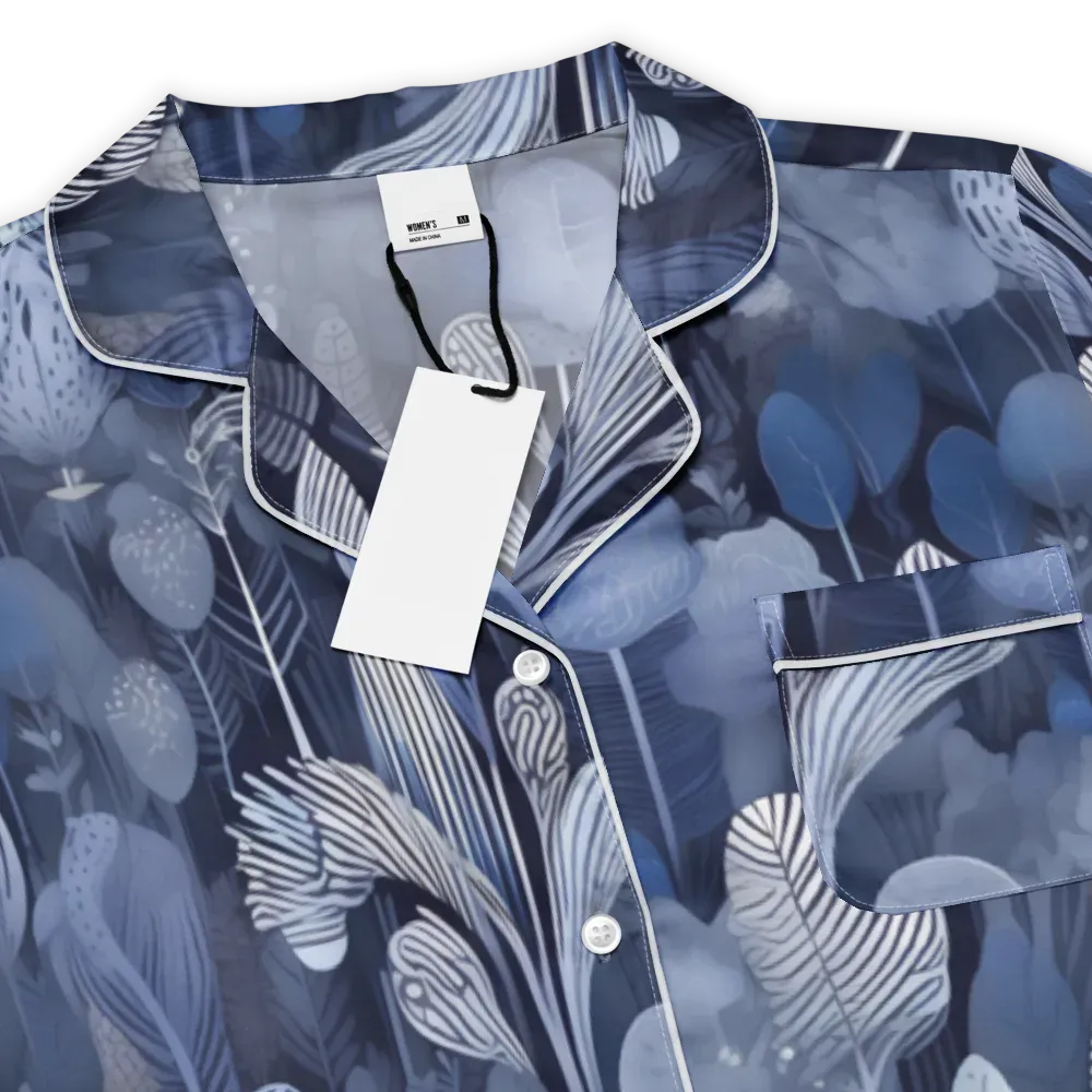 Blue Velvet Garden on Women's Short Sleeve Pajama Top — Product details