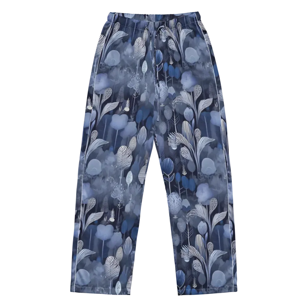 Blue Velvet Garden on Women's Pajama Pants — Front