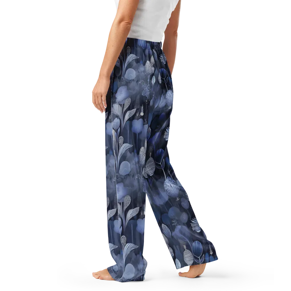 Blue Velvet Garden on Women's Pajama Pants — Left