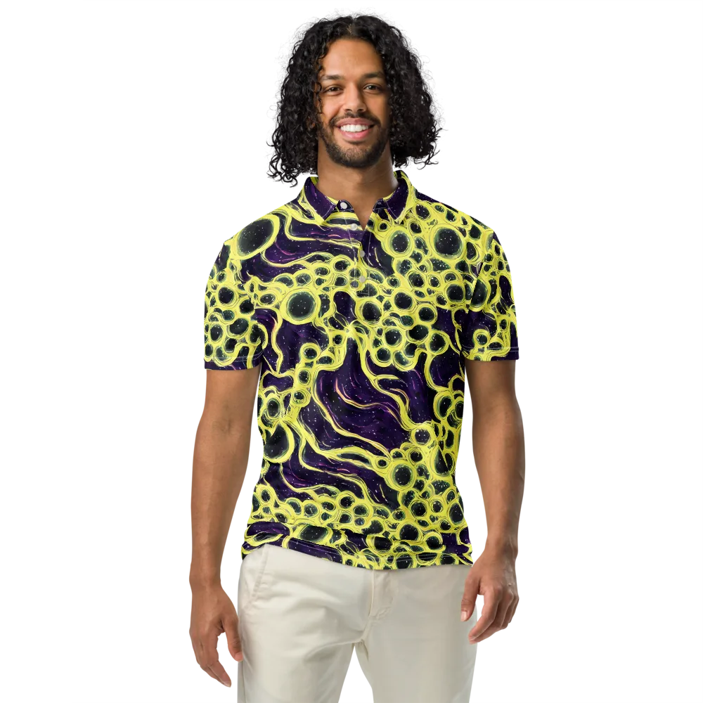 Solar Cells on Men's Slim Fit Polo Shirt — Front