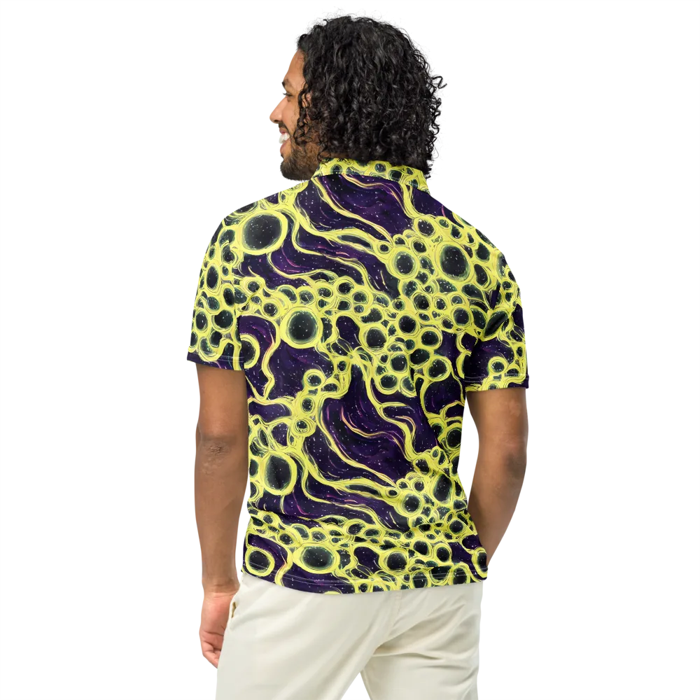Solar Cells on Men's Slim Fit Polo Shirt — Back