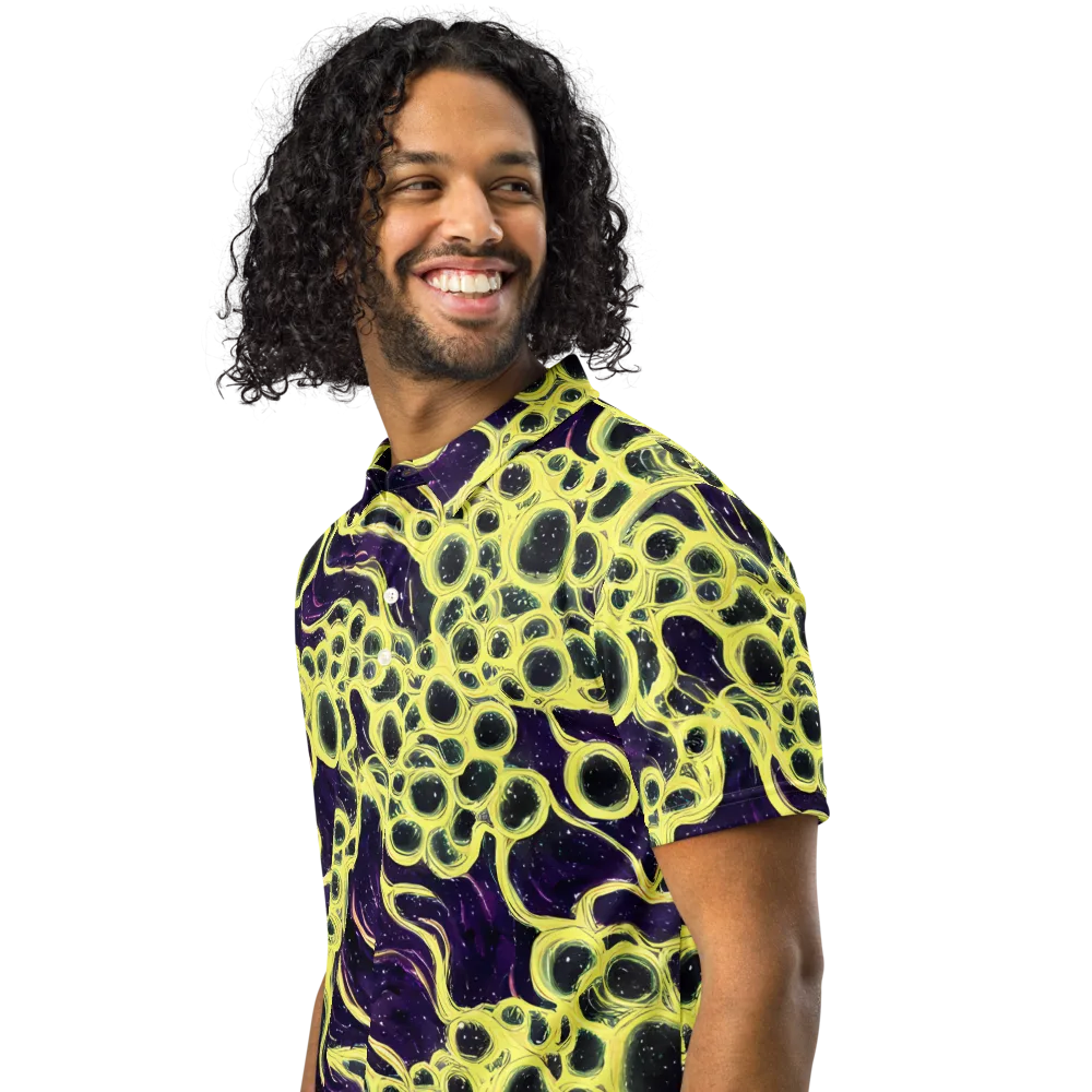 Solar Cells on Men's Slim Fit Polo Shirt — Left Front