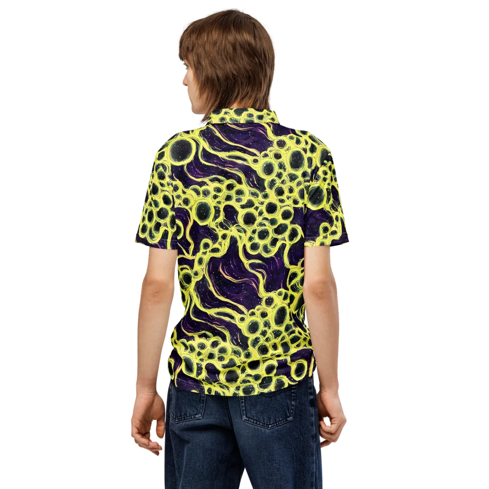 Solar Cells on Men's Slim Fit Polo Shirt — Back