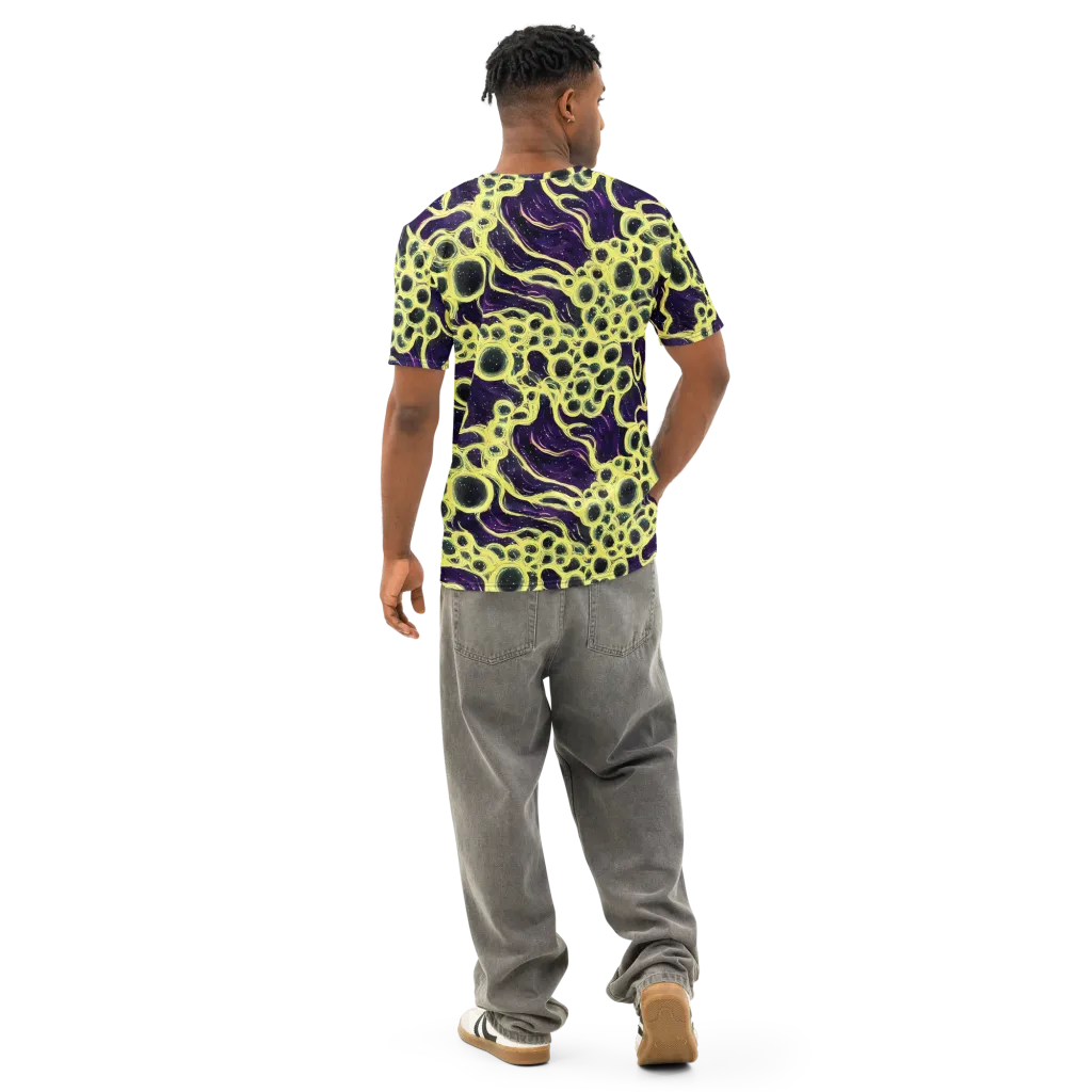 Solar Cells on Men's Cotton Crew Neck T-Shirt — Back