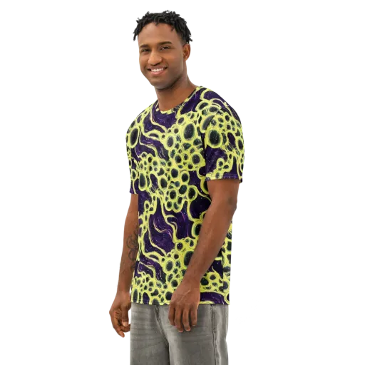 Solar Cells on a Men's Cotton Crew Neck T-Shirt