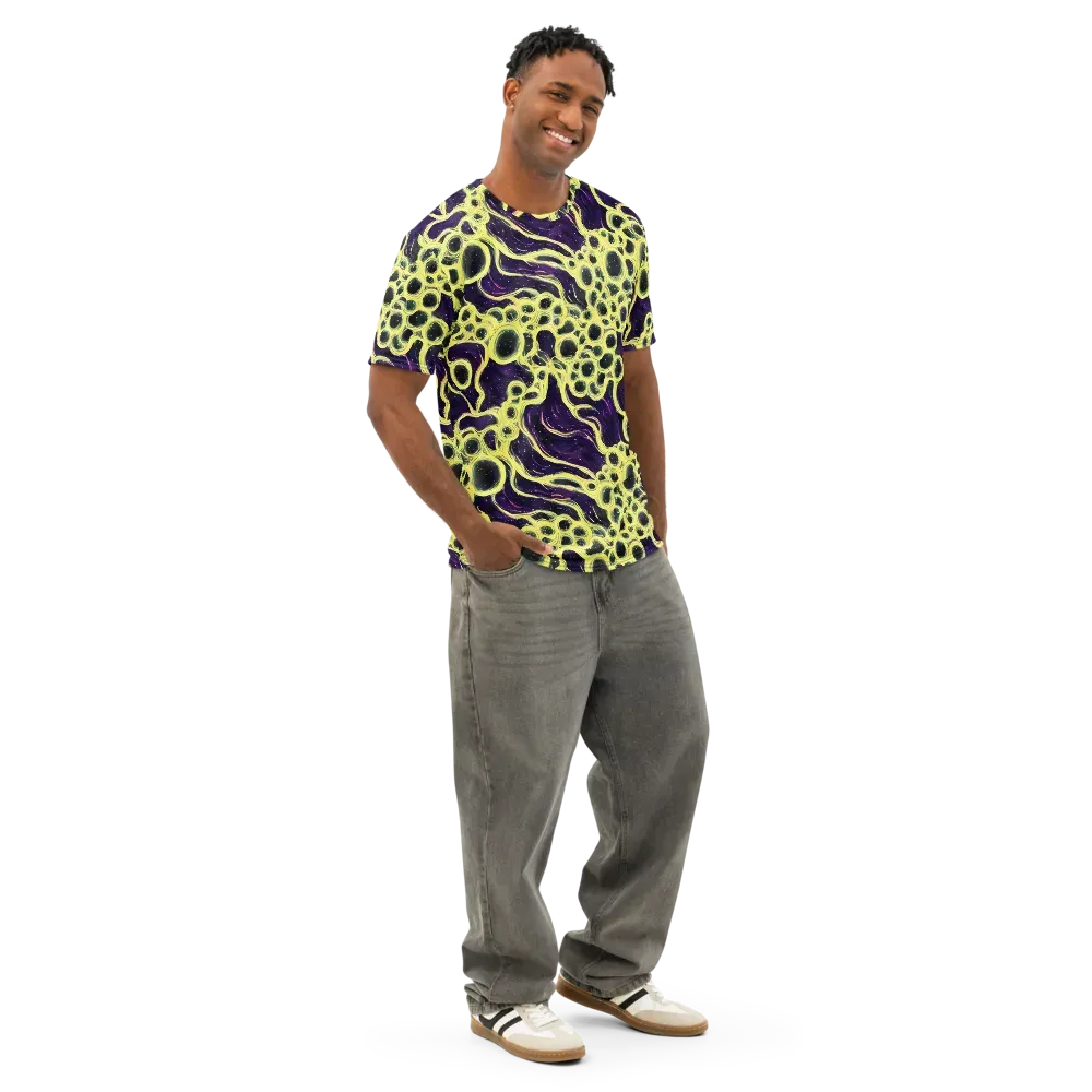 Solar Cells on Men's Cotton Crew Neck T-Shirt — Right Front
