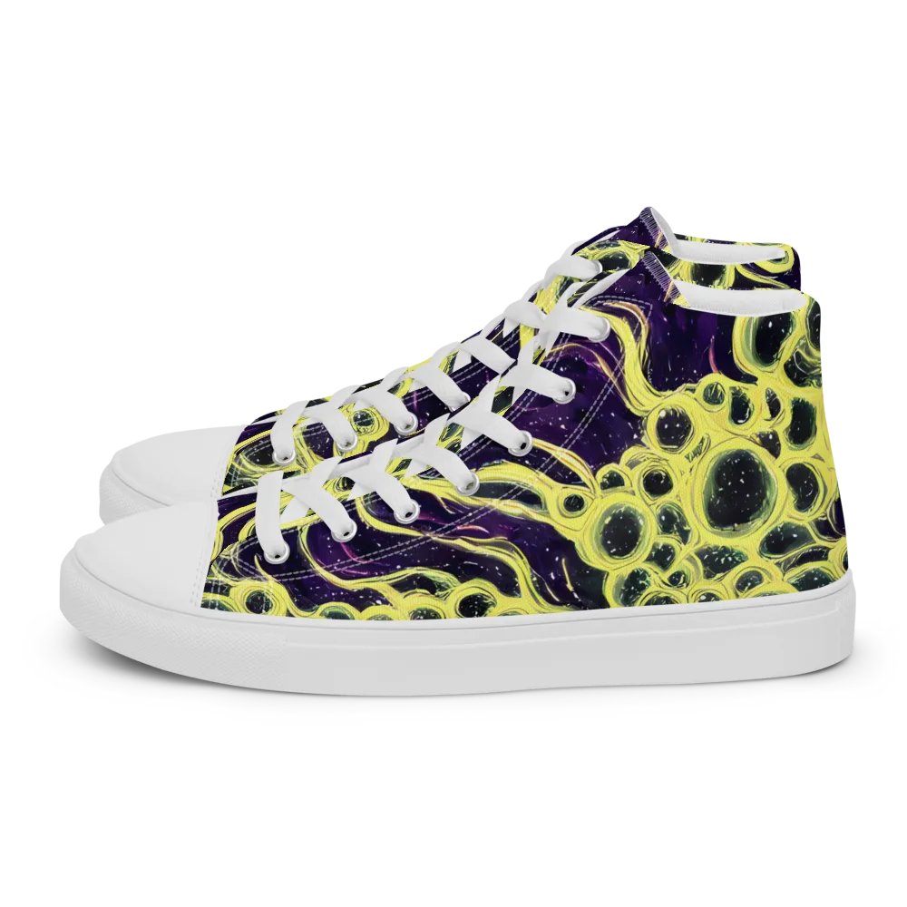 Solar Cells on Women's High Top Canvas Shoes — Left