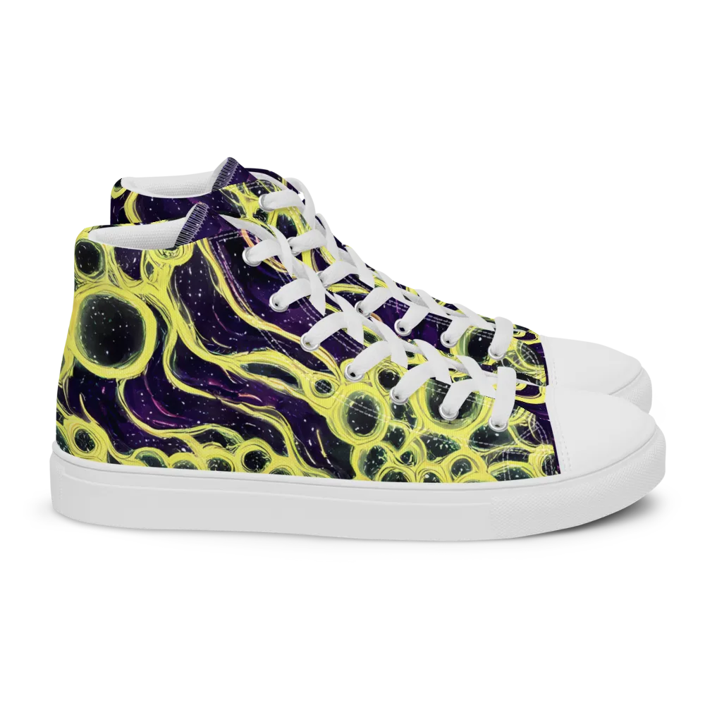 Solar Cells on Women's High Top Canvas Shoes — Right