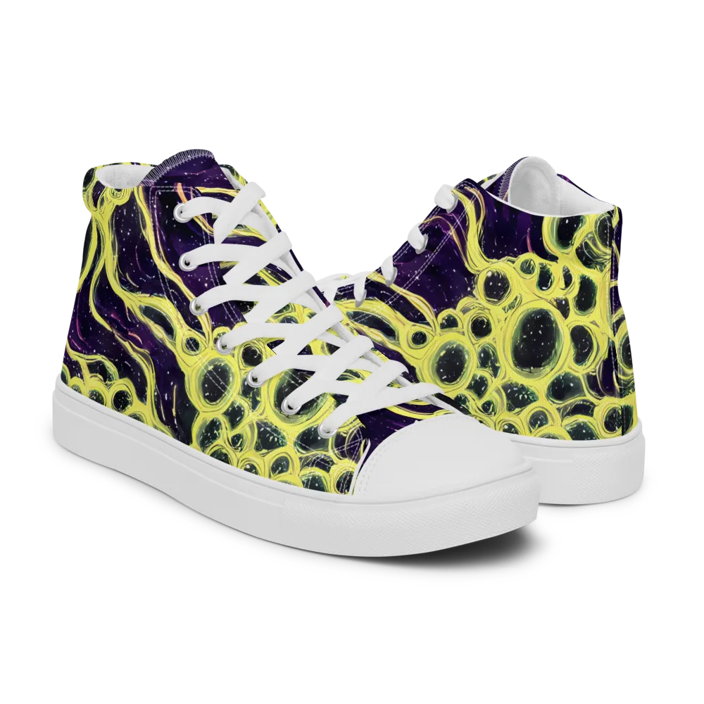 Solar Cells on Women's High Top Canvas Shoes — Right