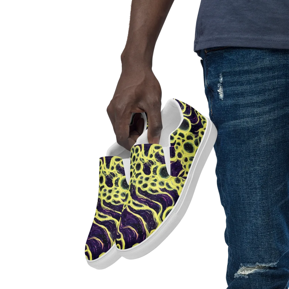 Solar Cells on Men's Slip-On Canvas Shoes — Left Front