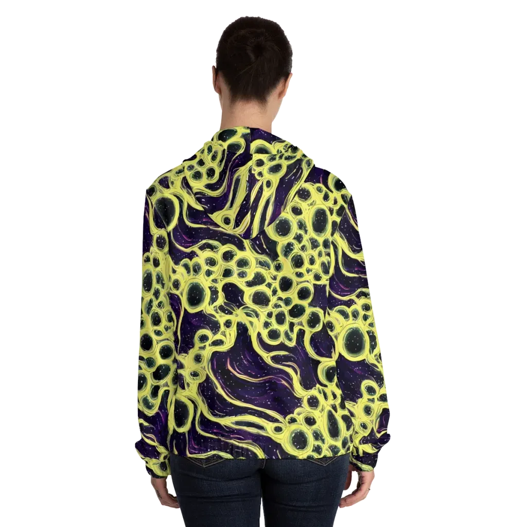 Solar Cells on Women's Full-Zip Hoodie — Back On Person