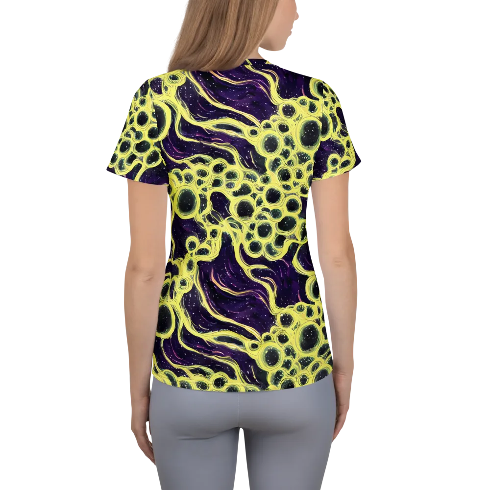 Solar Cells on Women's Athletic T-Shirt — Back