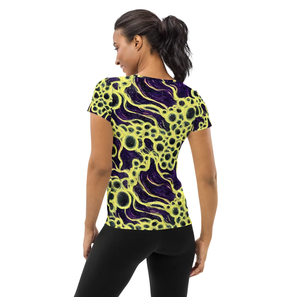 Solar Cells on Women's Athletic T-Shirt — Back