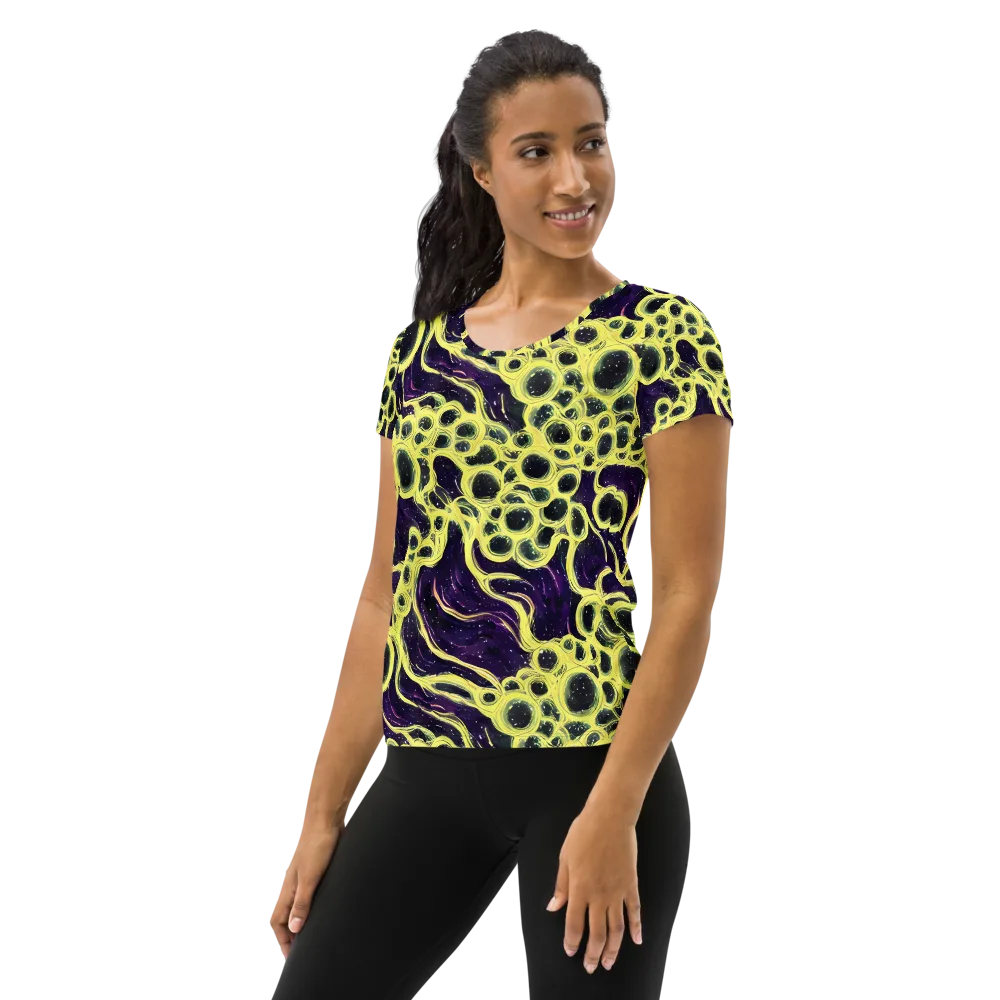 Solar Cells on Women's Athletic T-Shirt — Left