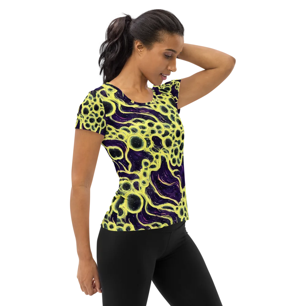 Solar Cells on Women's Athletic T-Shirt — Right