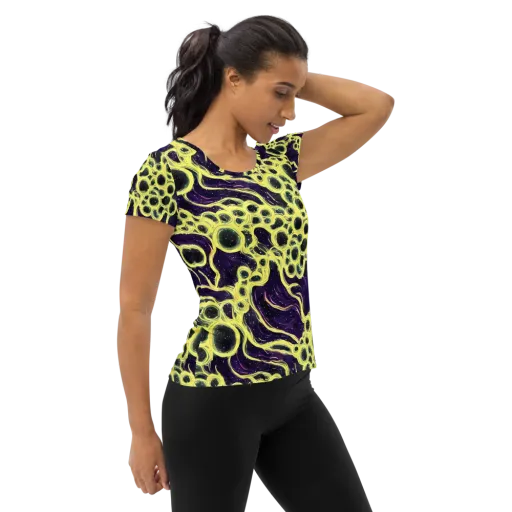 Solar Cells on a Women's Athletic T-Shirt