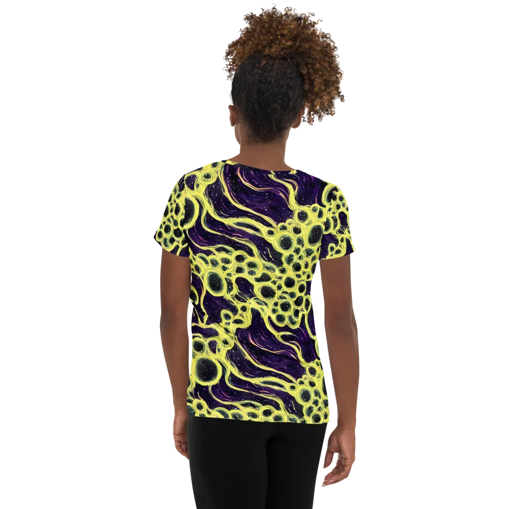 Solar Cells on Women's Athletic T-Shirt — Back
