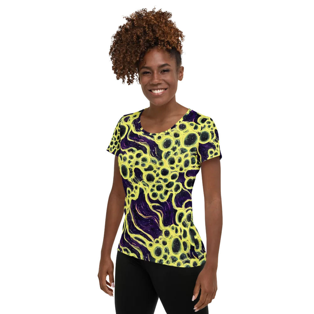 Solar Cells on Women's Athletic T-Shirt — Left
