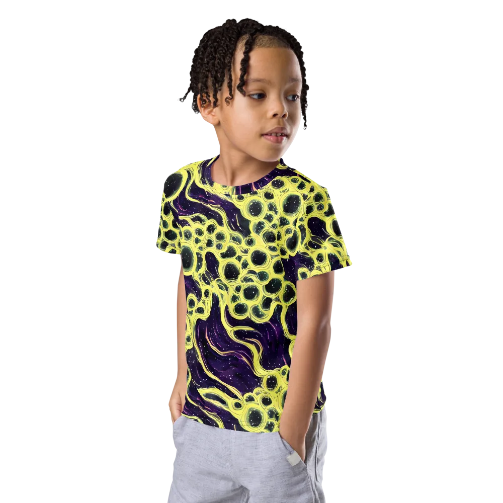 Solar Cells on Kids Crew Neck T-Shirt — Left Front