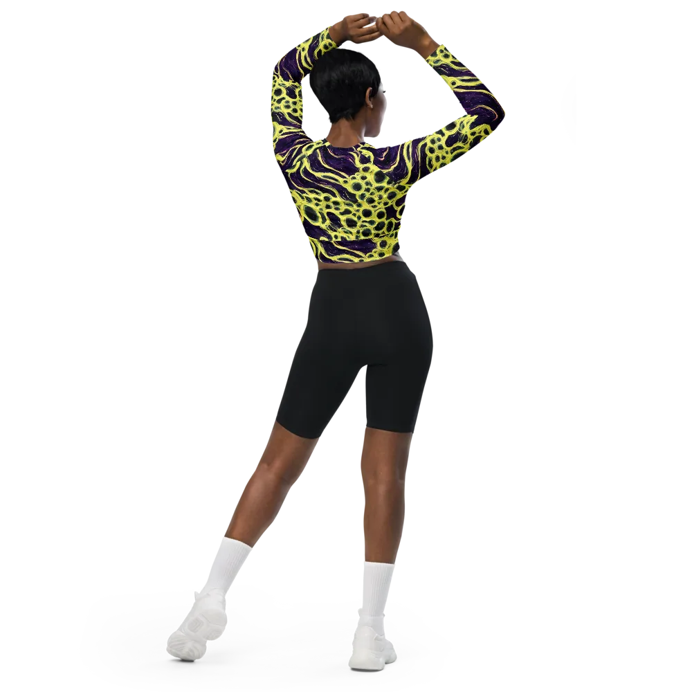 Solar Cells on Long Sleeve Crop Top — Back