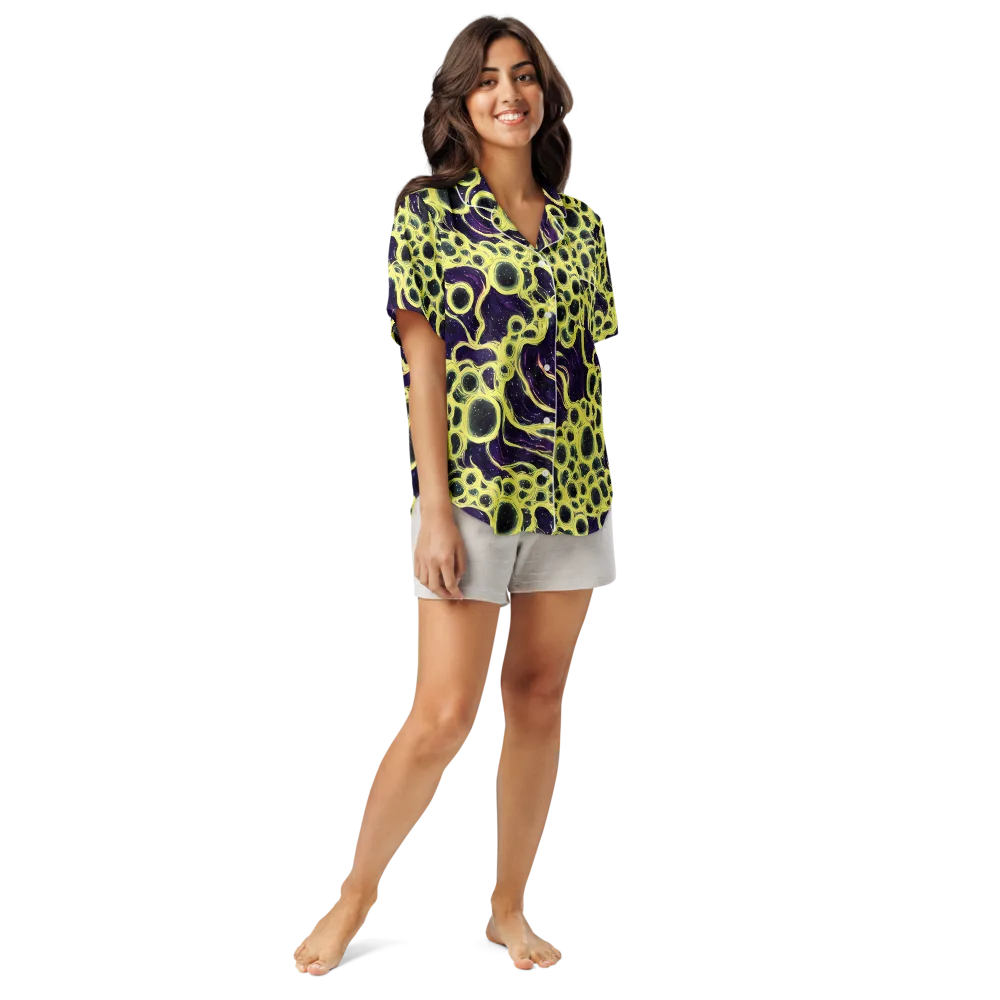 Solar Cells on Women's Short Sleeve Pajama Top — Front