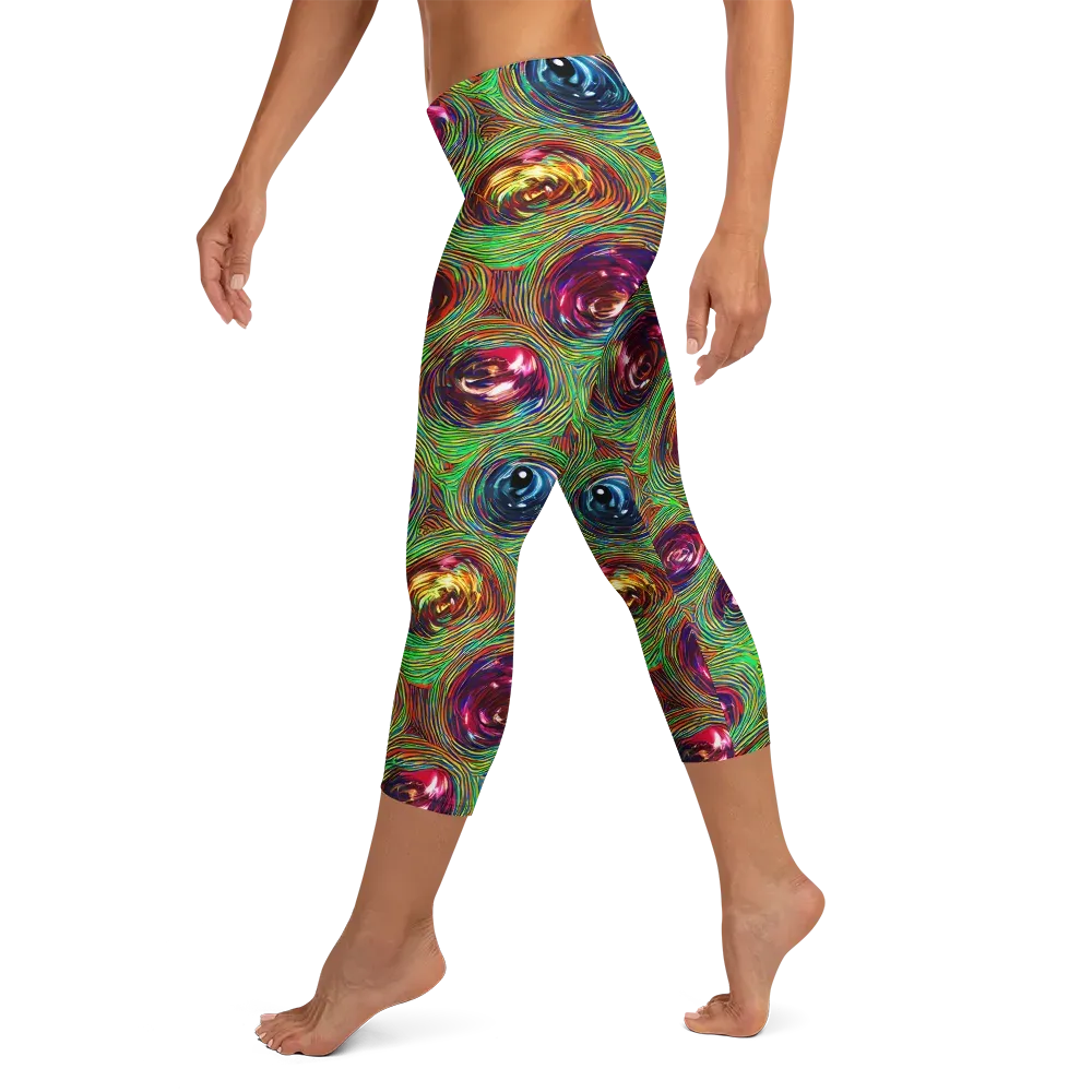 Kaleido Bloom on Capri Leggings — Left