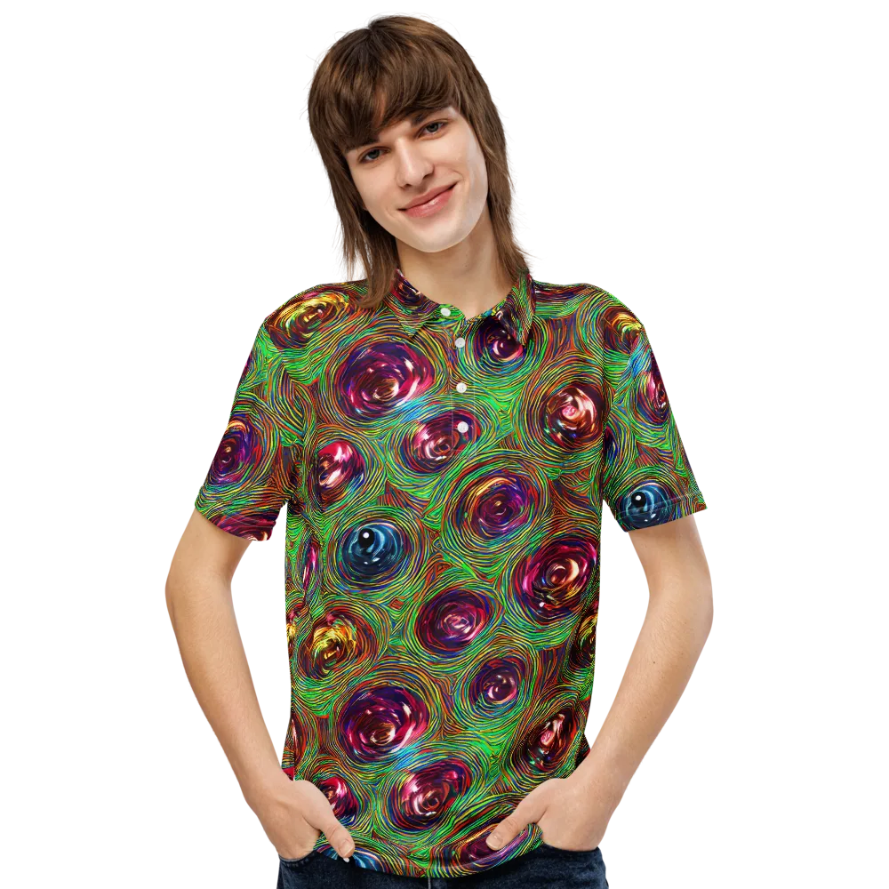 Kaleido Bloom on Men's Slim Fit Polo Shirt — Front