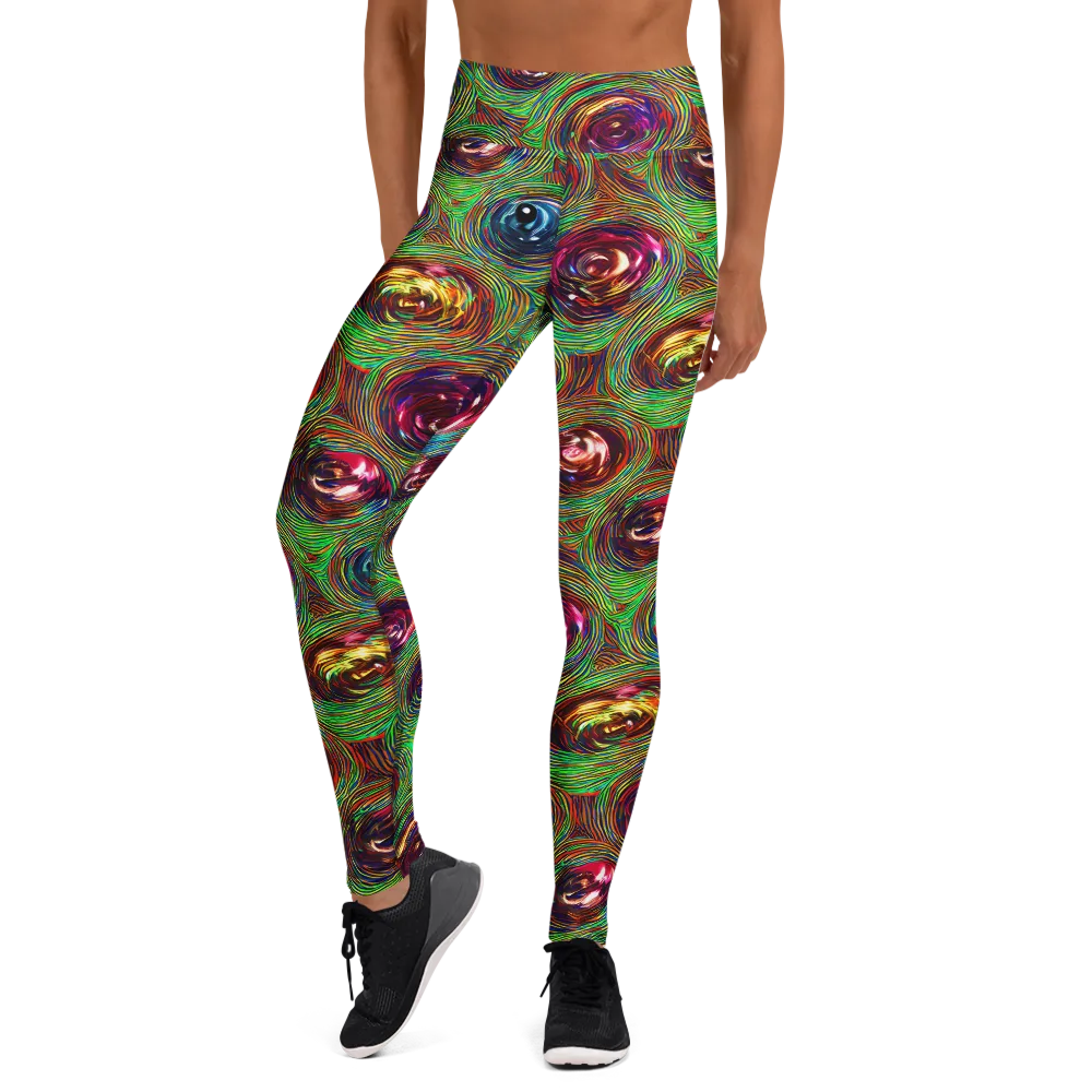 Kaleido Bloom on Yoga Leggings — Front