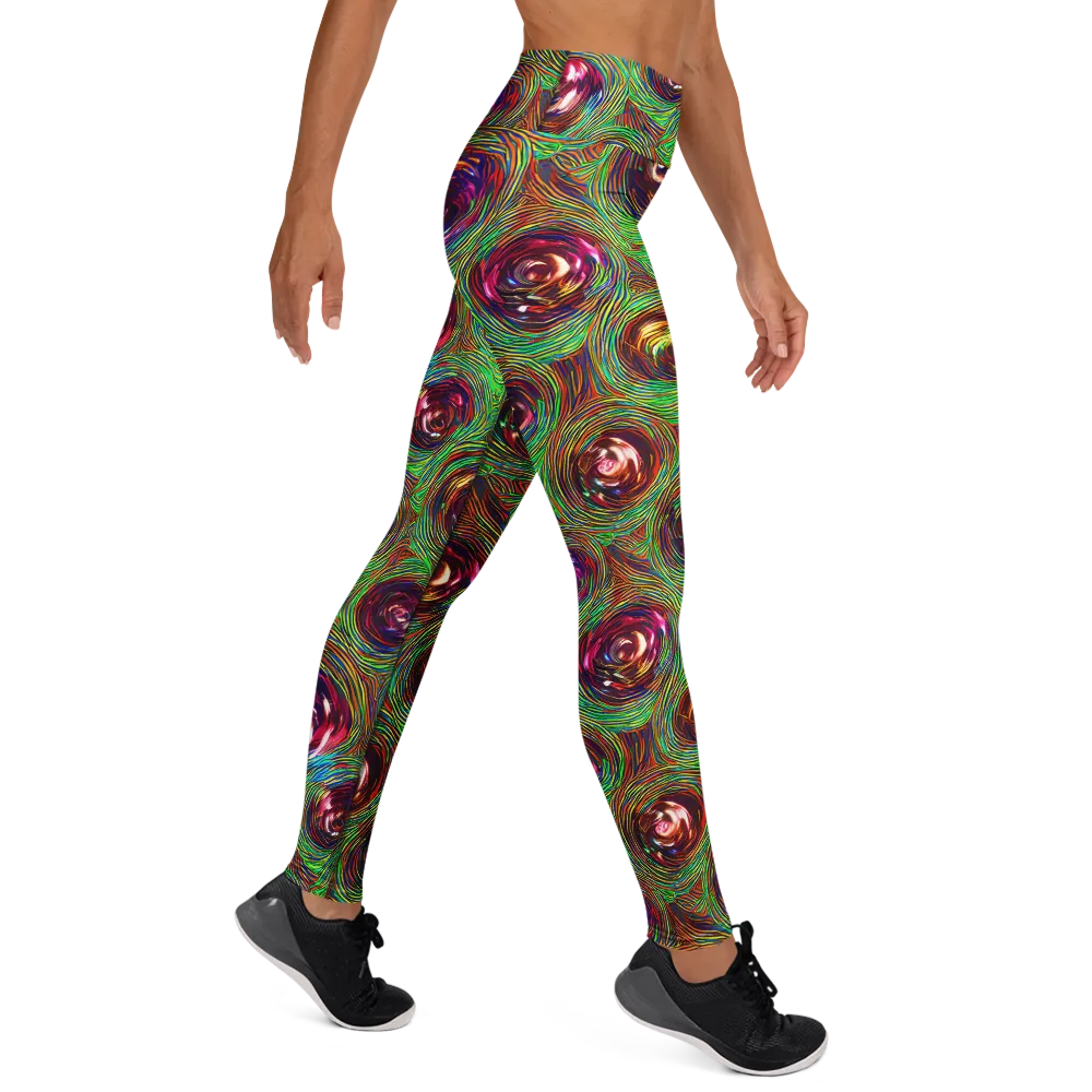 Kaleido Bloom on Yoga Leggings — Right