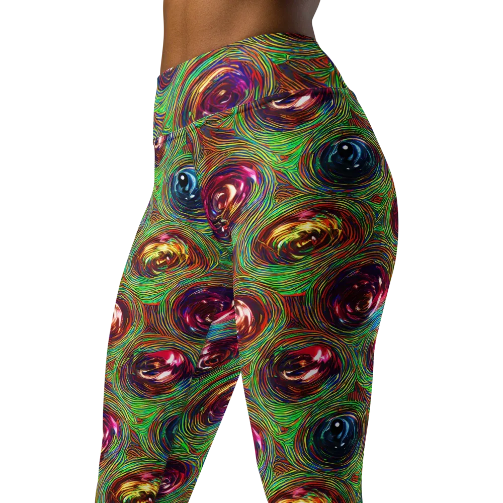 Kaleido Bloom on Yoga Leggings — Left Front