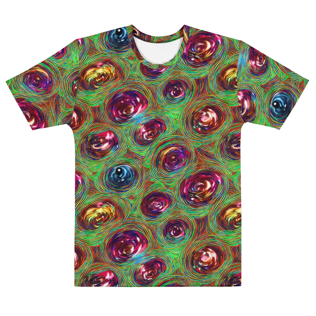 Kaleido Bloom on Men's Cotton Crew Neck T-Shirt — Front