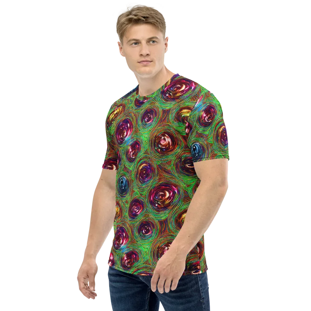 Kaleido Bloom on Men's Crew Neck T-Shirt — Left