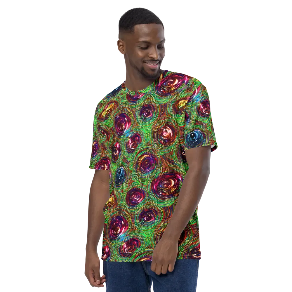 Kaleido Bloom on Men's Crew Neck T-Shirt — Left