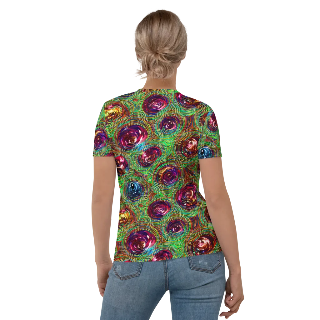 Kaleido Bloom on Women's Crew Neck T-Shirt — Back