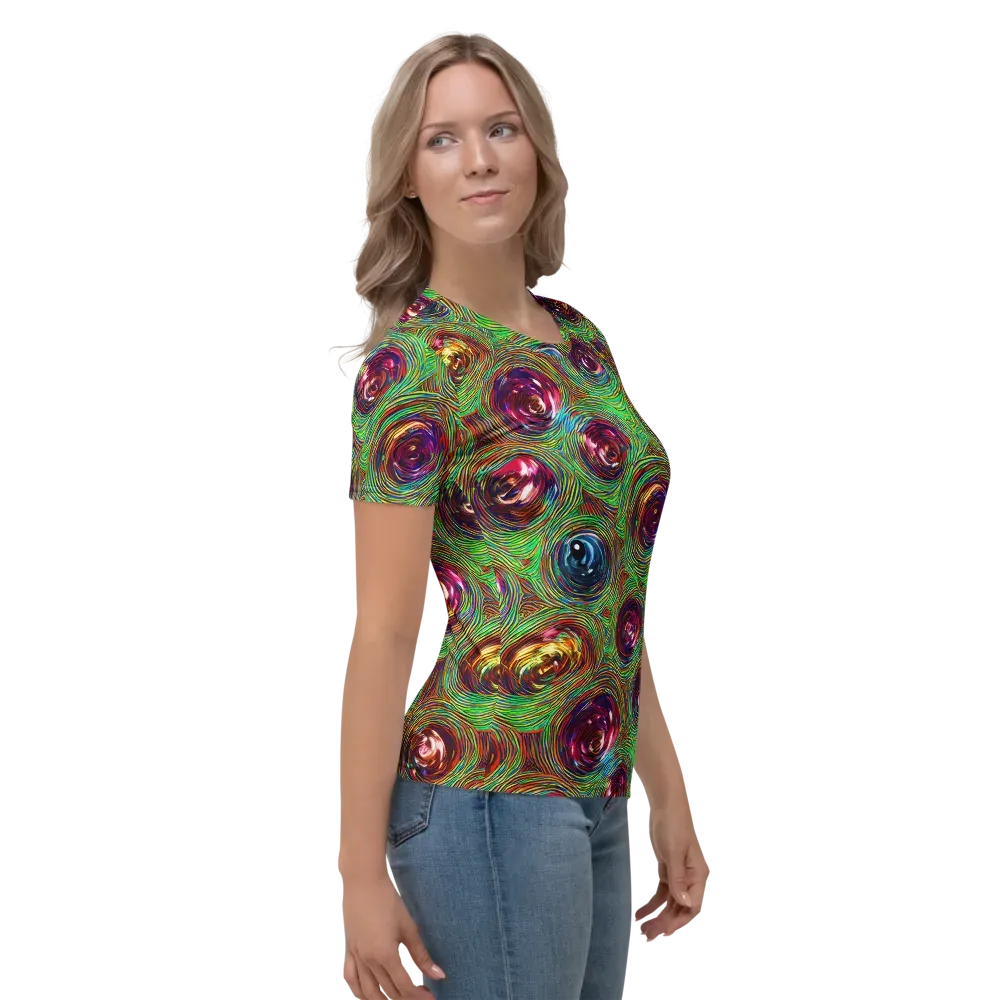 Kaleido Bloom on Women's Crew Neck T-Shirt — Right
