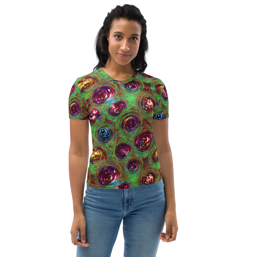 Kaleido Bloom on Women's Crew Neck T-Shirt — Front