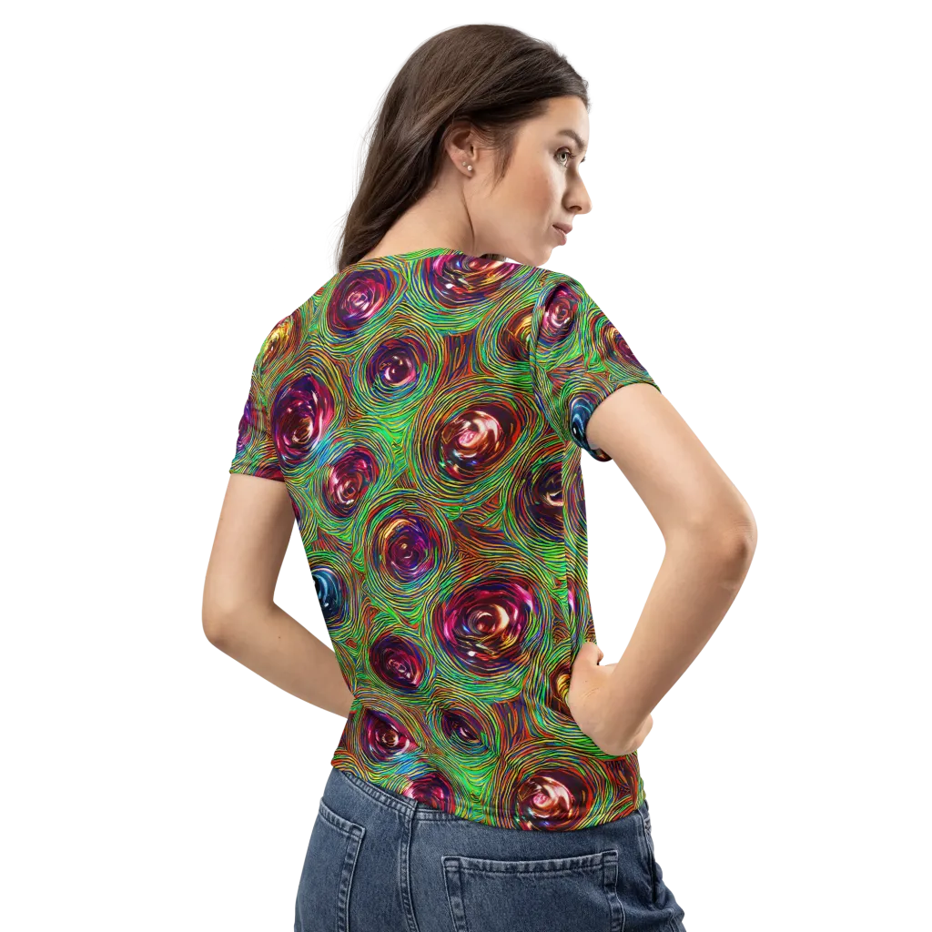 Kaleido Bloom on Women's Crew Neck T-Shirt — Back