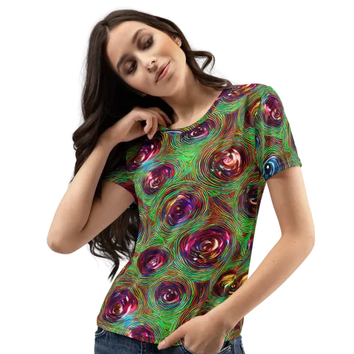 Kaleido Bloom on a Women's Crew Neck T-Shirt