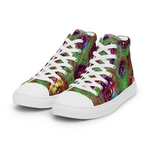 Kaleido Bloom on a Women's High Top Canvas Shoes