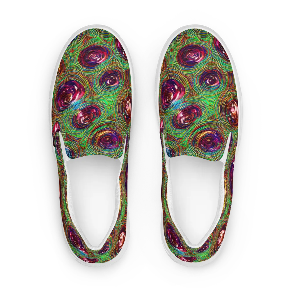 Kaleido Bloom on Men's Slip-On Canvas Shoes — Front