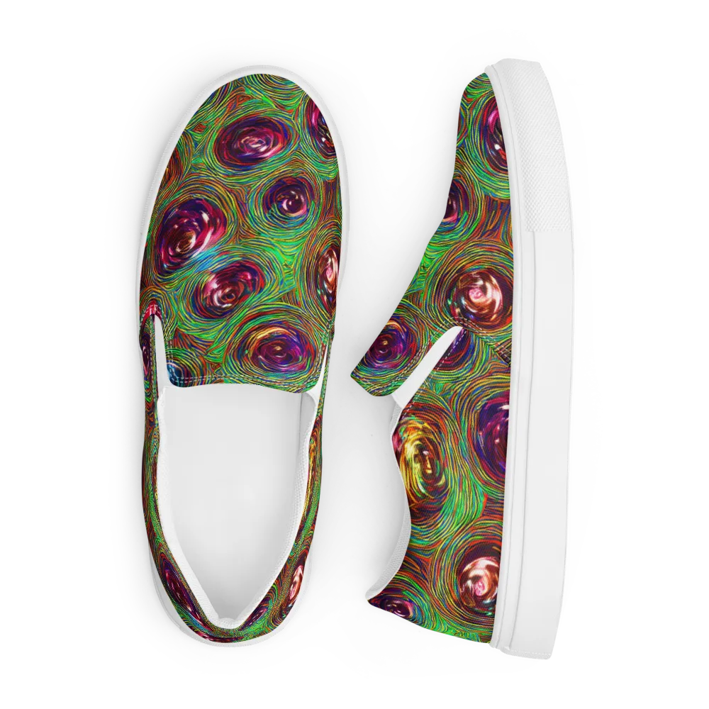 Kaleido Bloom on Men's Slip-On Canvas Shoes — Front