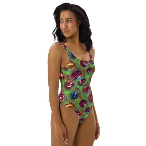 Kaleido Bloom on a One-Piece Swimsuit
