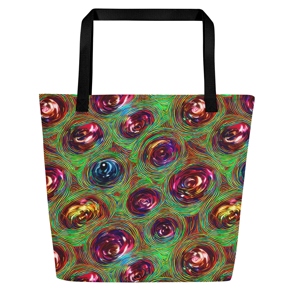 Kaleido Bloom on Large Tote Bag W/ Pocket — Front