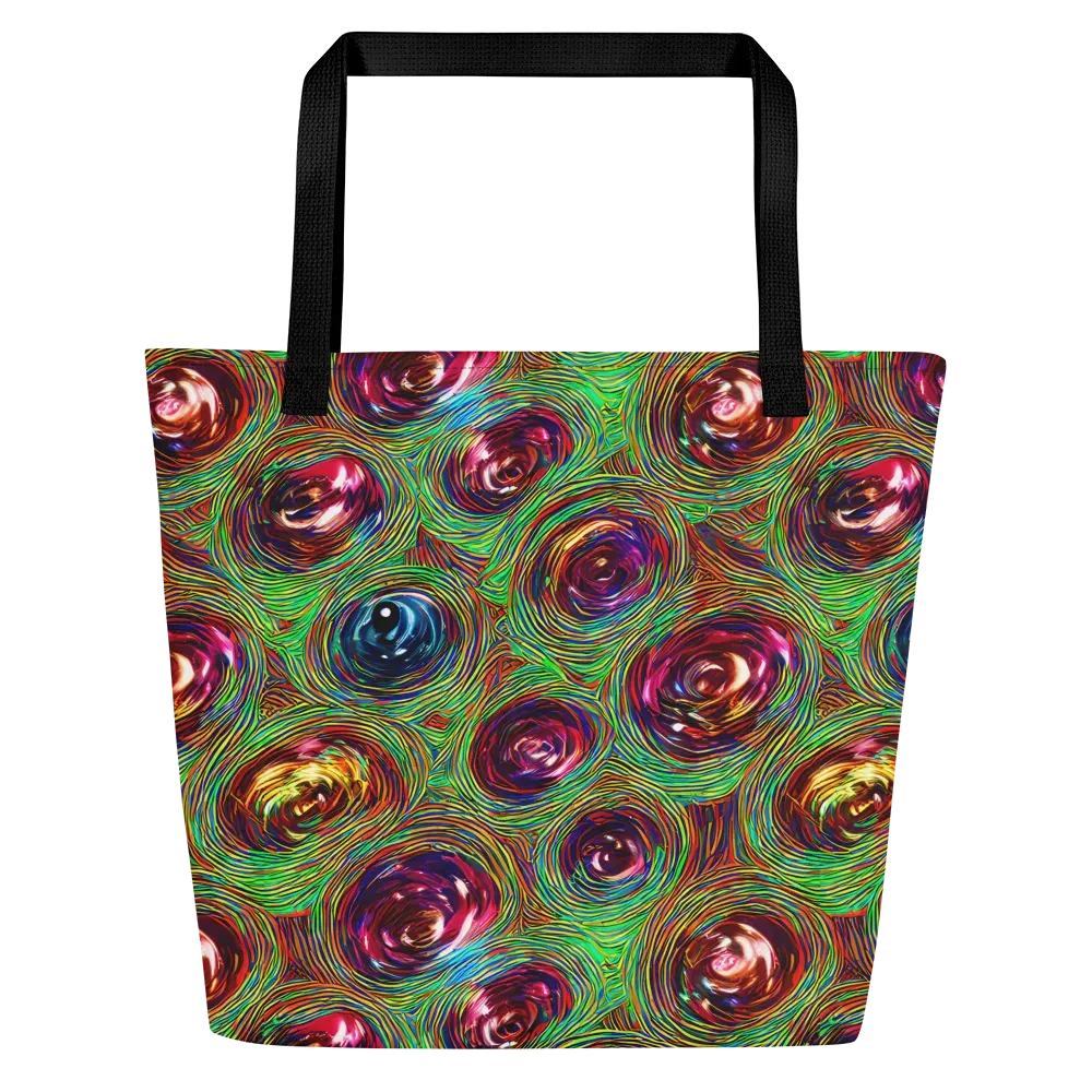 Kaleido Bloom on Large Tote Bag W/ Pocket — Front
