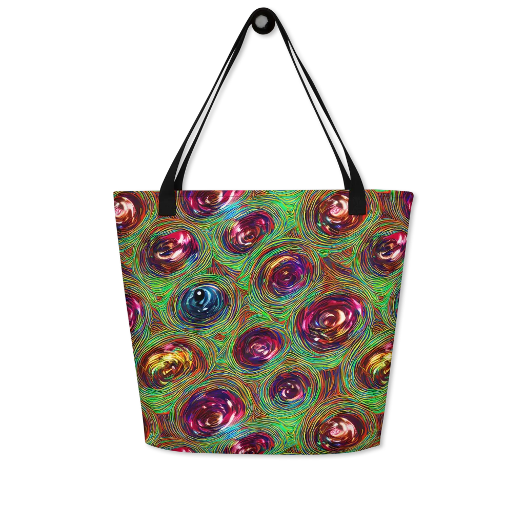 Kaleido Bloom on Large Tote Bag W/ Pocket — Front