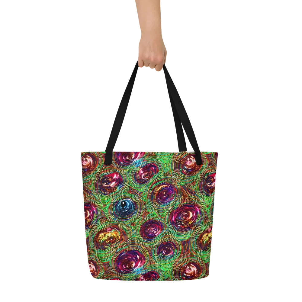 Kaleido Bloom on Large Tote Bag W/ Pocket — Front