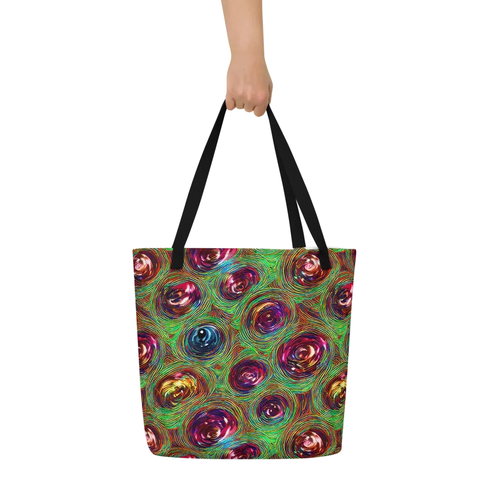Kaleido Bloom on Large Tote Bag W/ Pocket — Front