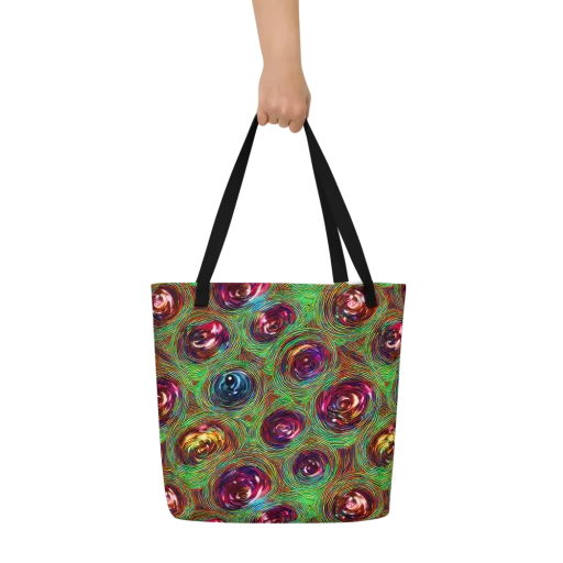 Kaleido Bloom on a Large Tote Bag W/ Pocket