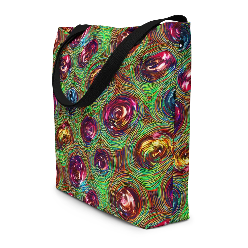 Kaleido Bloom on Large Tote Bag W/ Pocket — Front