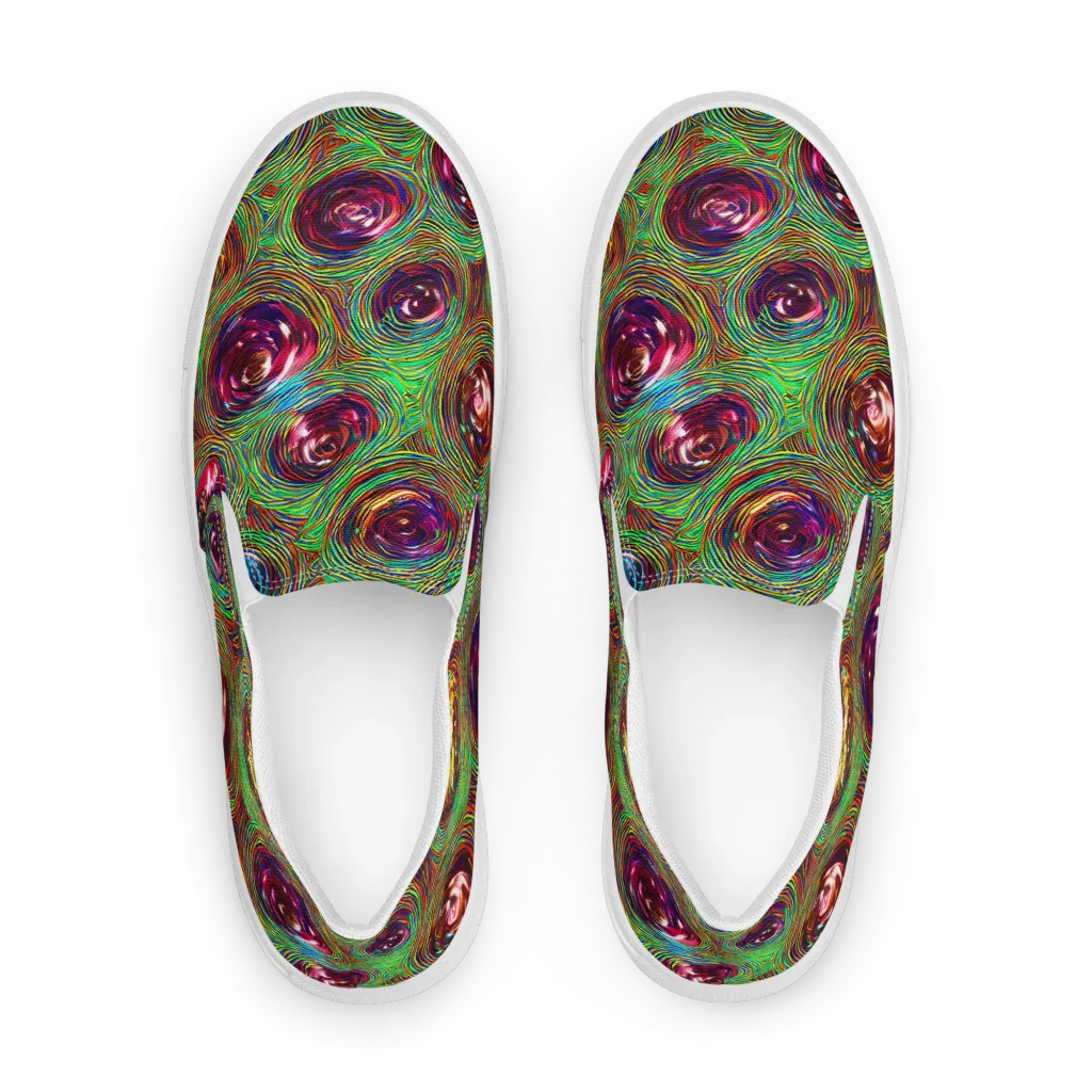 Kaleido Bloom on Women's Slip-On Canvas Shoes — Front